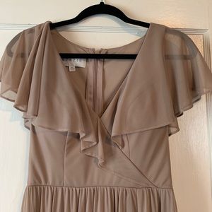 Azazie Jael Wrap Bridesmaid Dress Taupe
